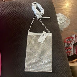 Jessica McClintock Iridescent Silver purse Gena BRAND NEW!